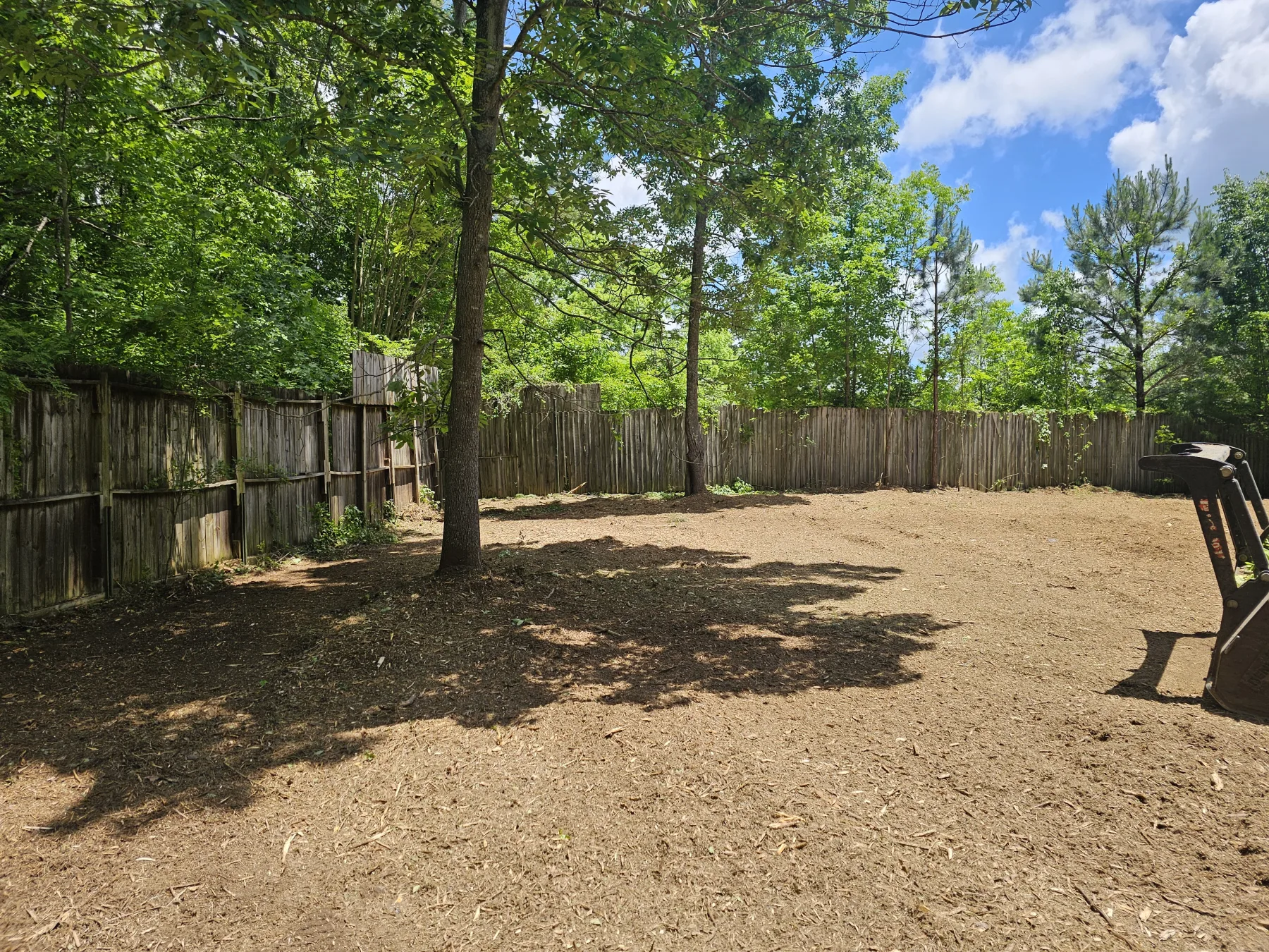 Rough graded building pad